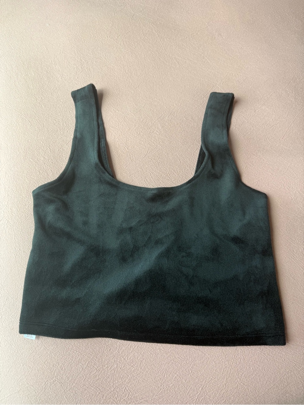 Black velvet crop tank top